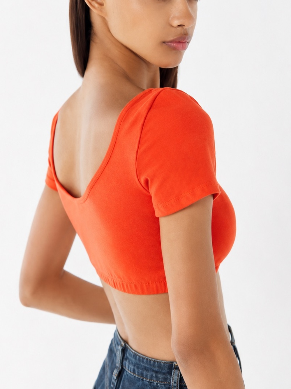 Neon Orange Cropped Top - Picture 2 of 5